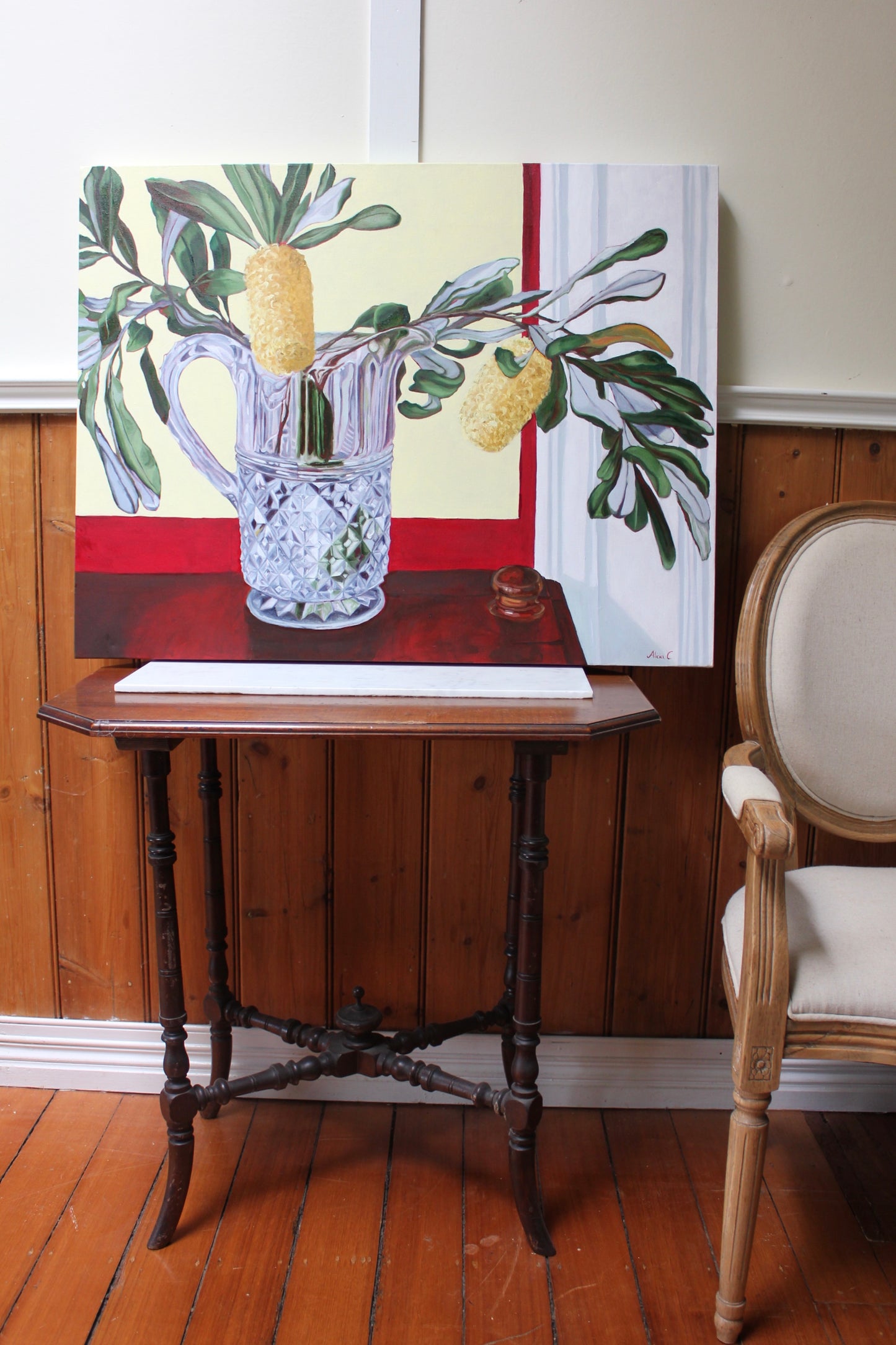 St Kilda Banksias in Crystal - Original Oil Painting on Canvas