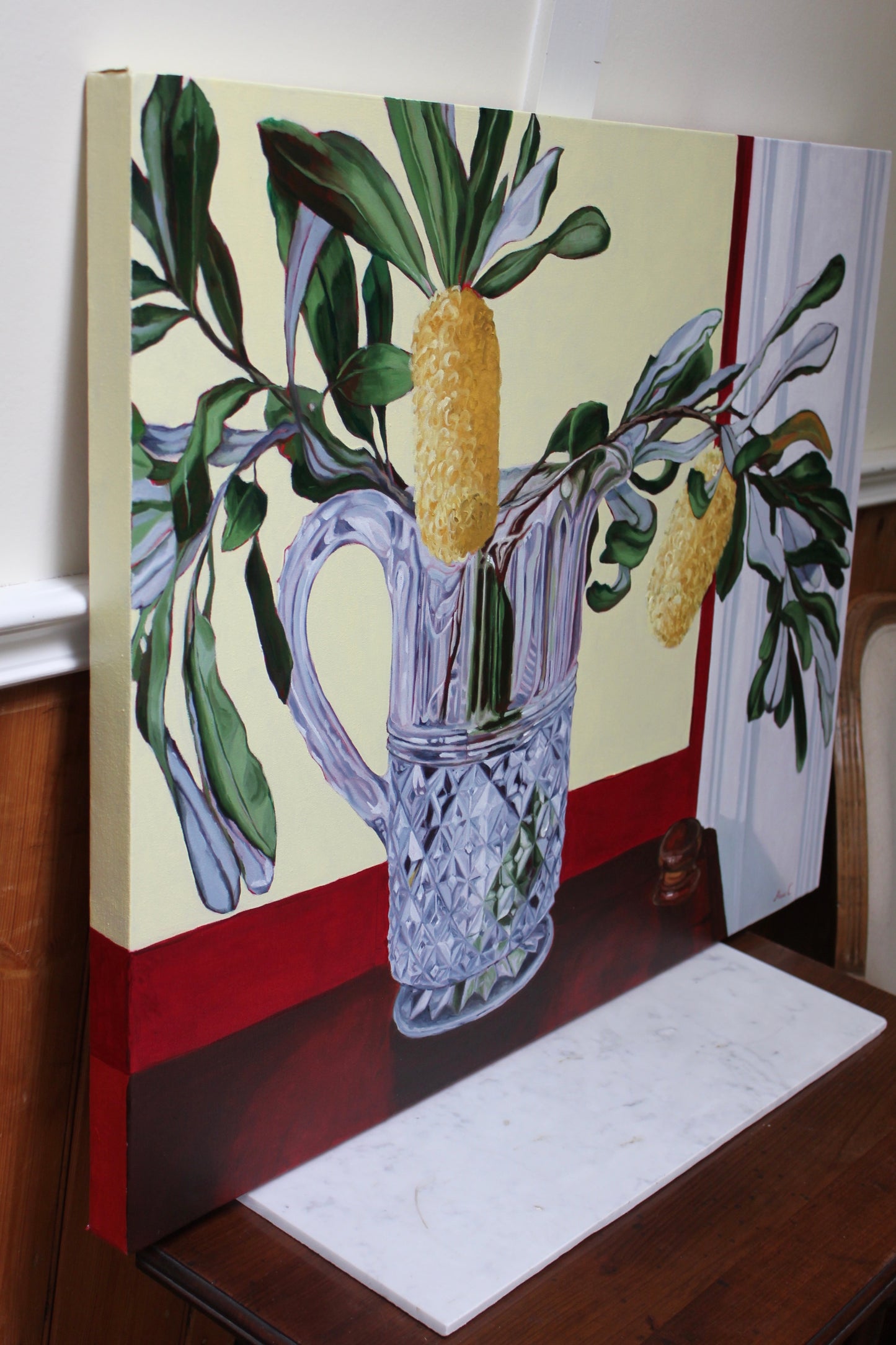 St Kilda Banksias in Crystal - Original Oil Painting on Canvas
