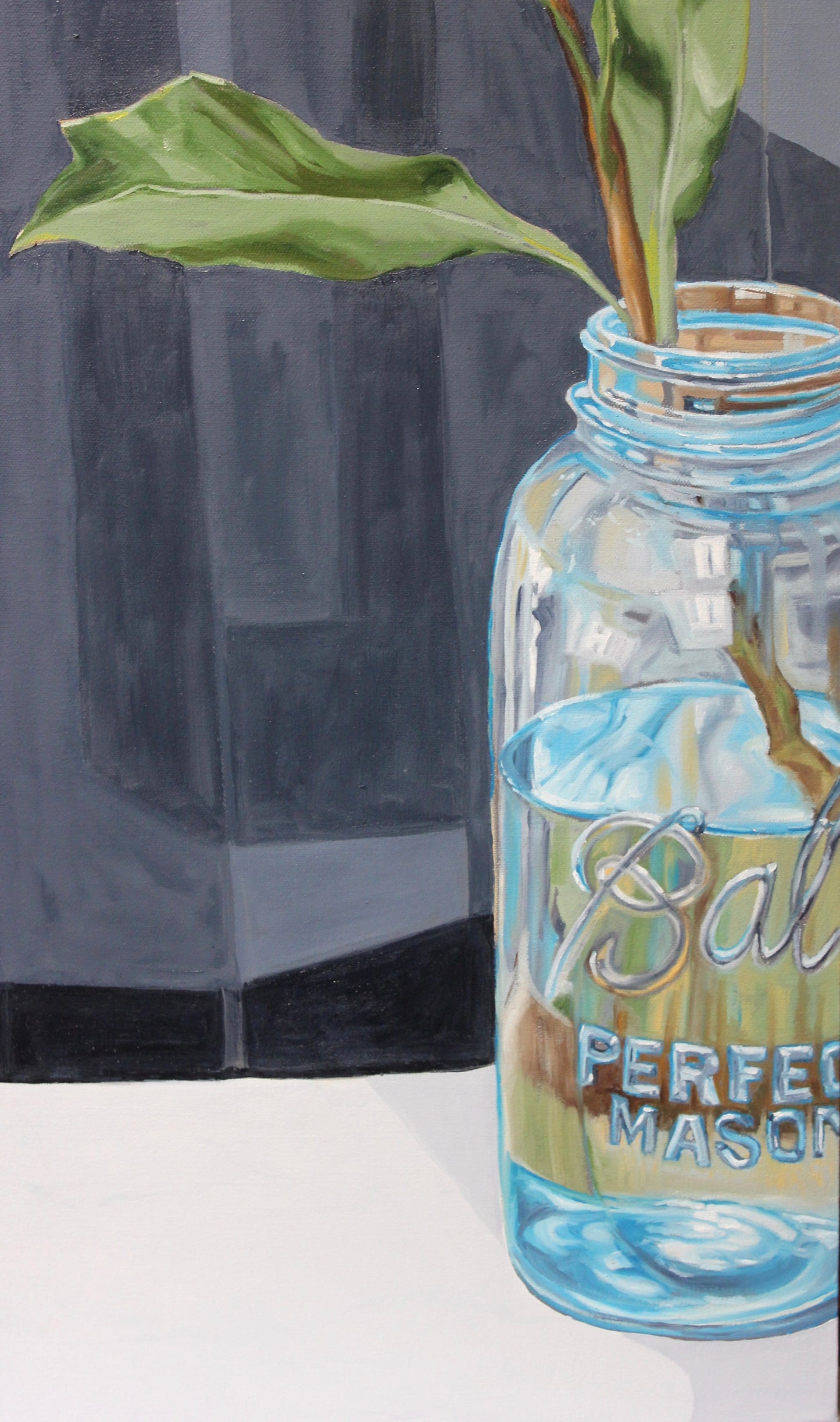 Waratah & Ball Jar - Original oil painting