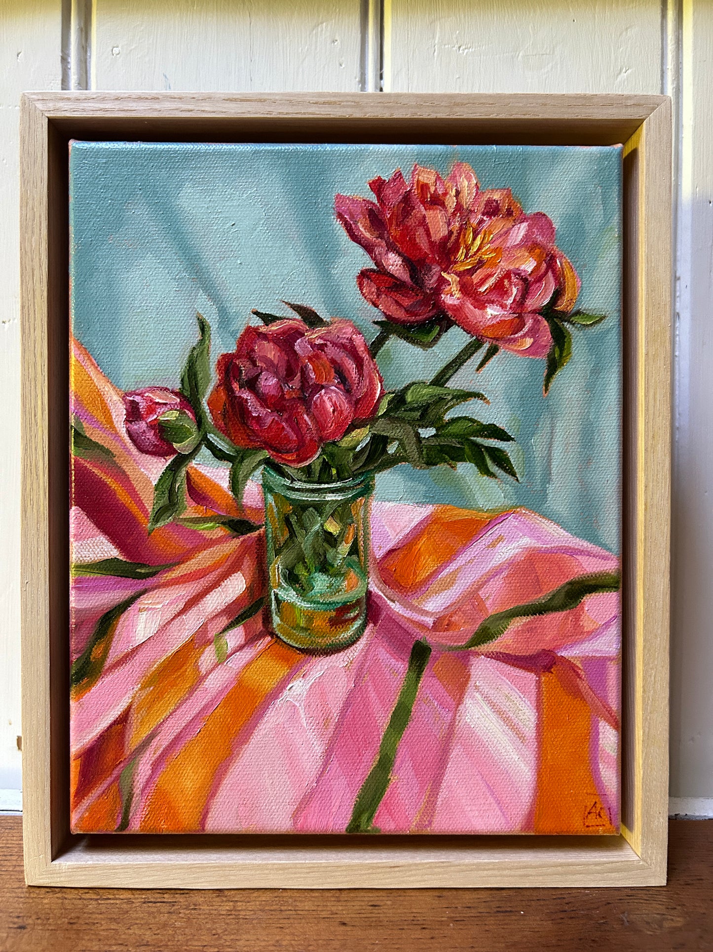 Pink Peonies and Stripes