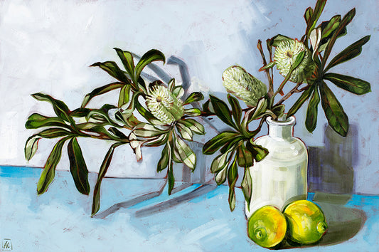 Banksia in blue with lemons
