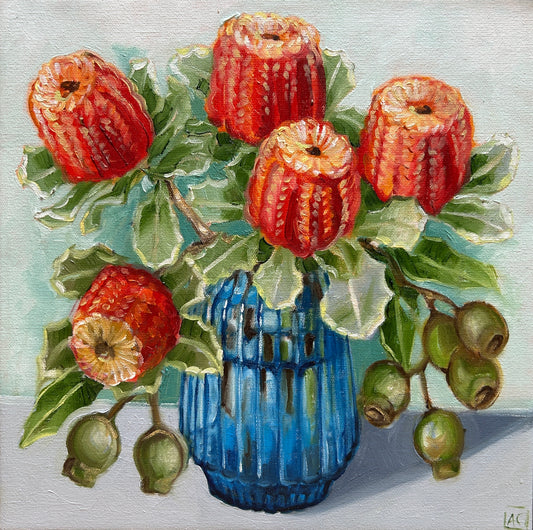 Coccinea banksia in blue