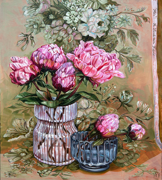 Peonies and Sanderson