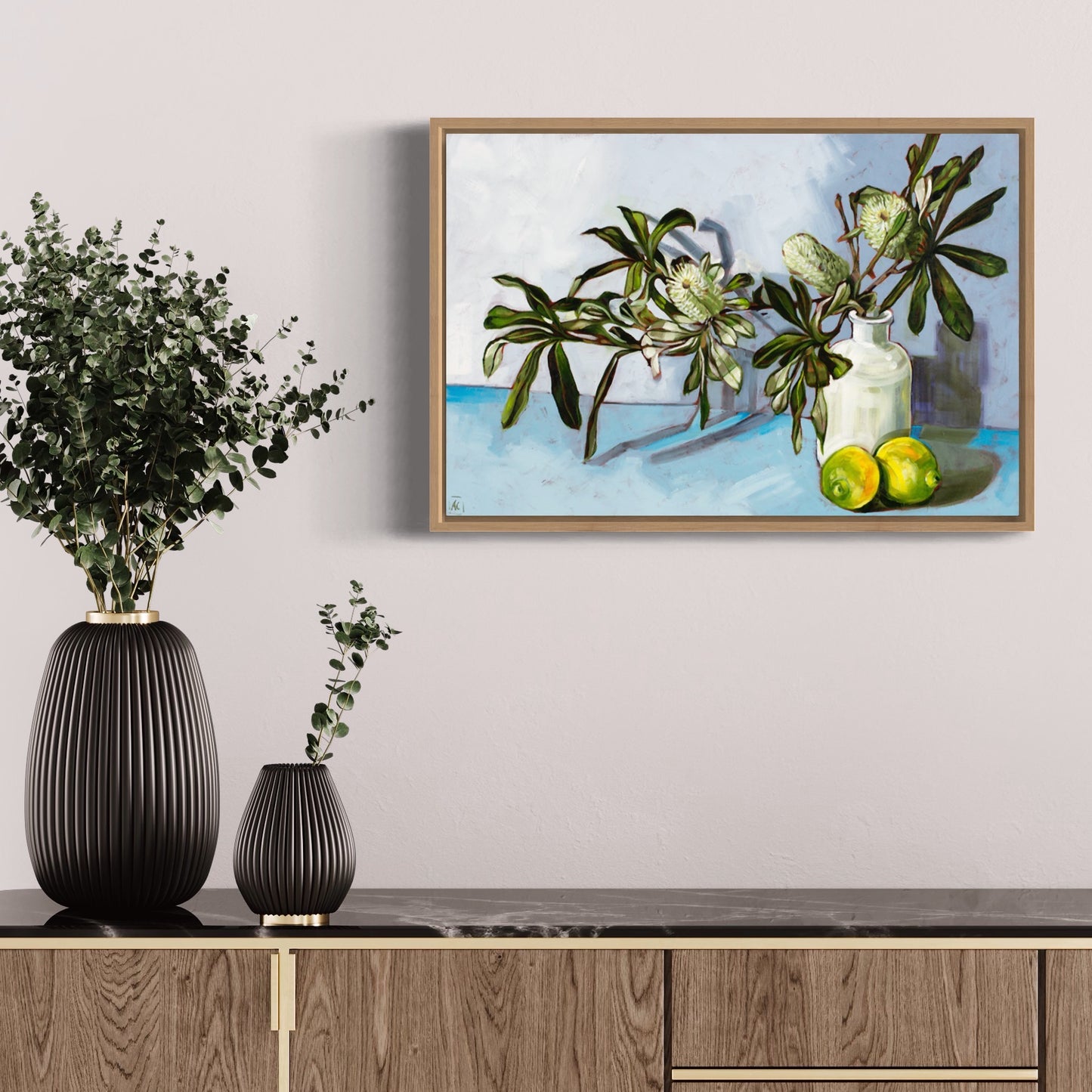 Banksia in blue with lemons - PRINT LIMITED EDITION