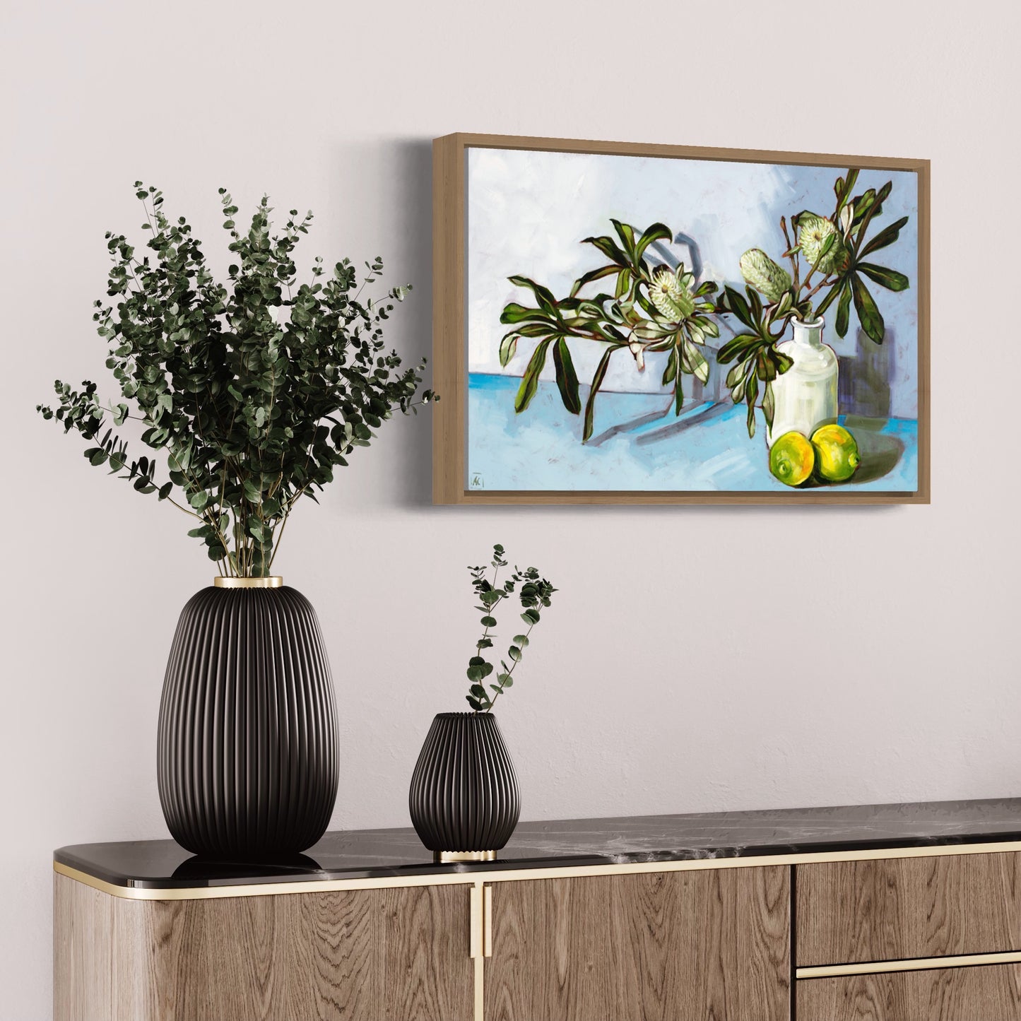 Banksia in blue with lemons - PRINT LIMITED EDITION