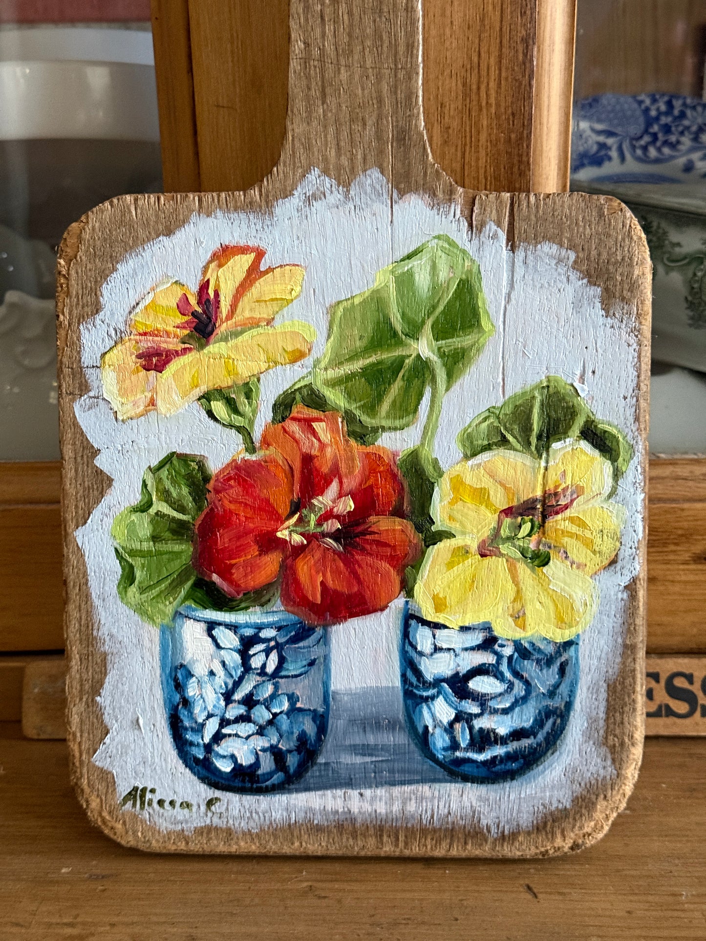 Nasturtium Paddle painting #2