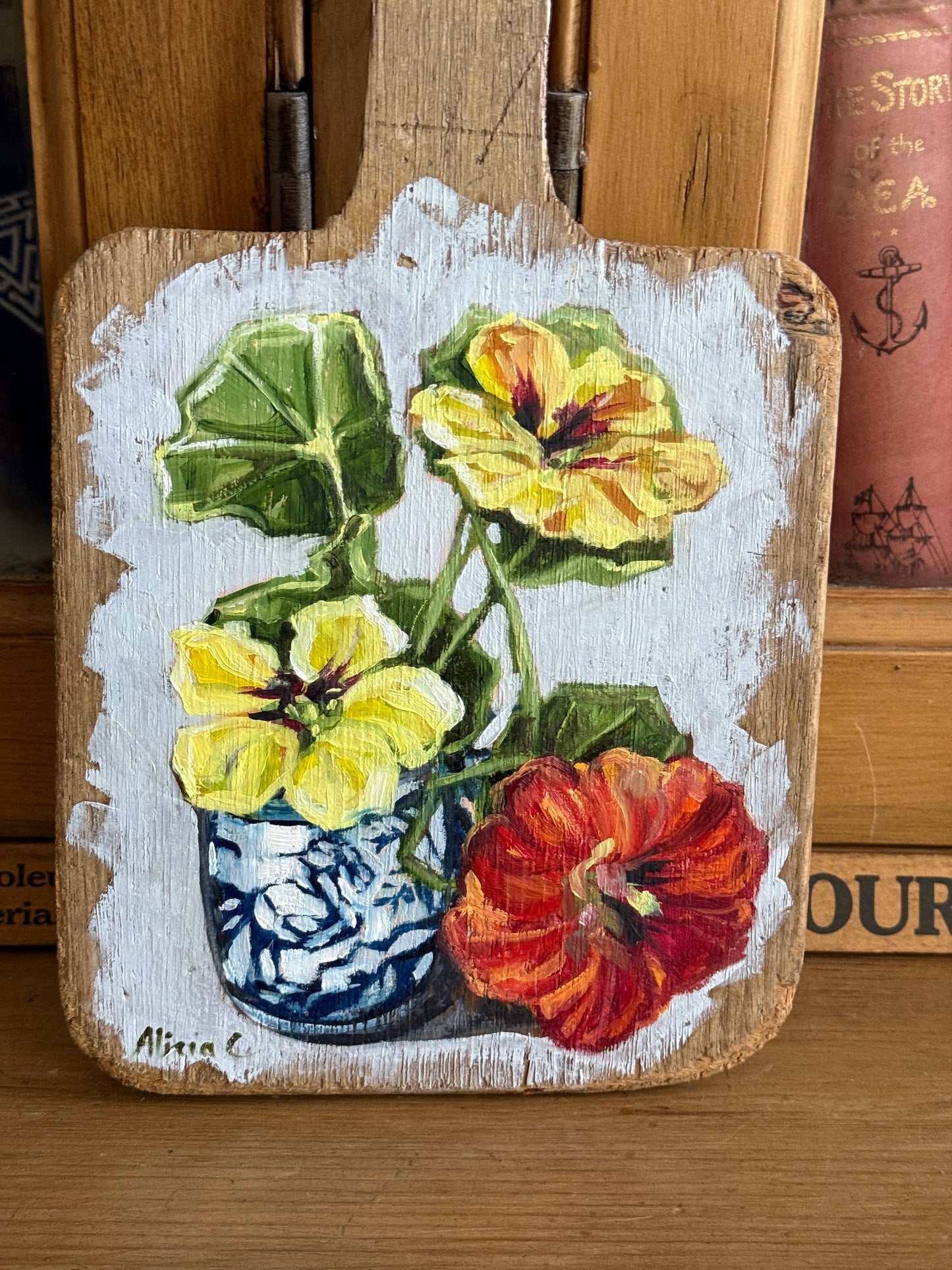 Nasturtium Paddle painting #1