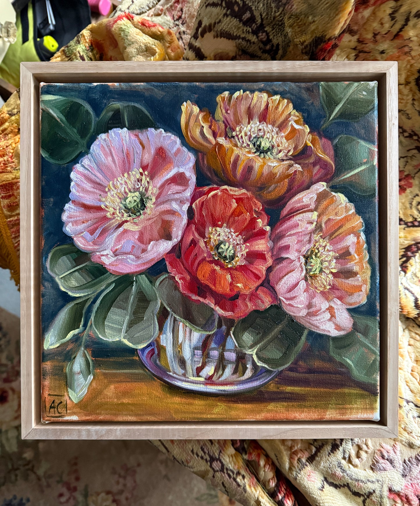 Poppies in glass - peace