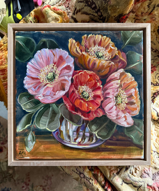 Poppies in glass - peace