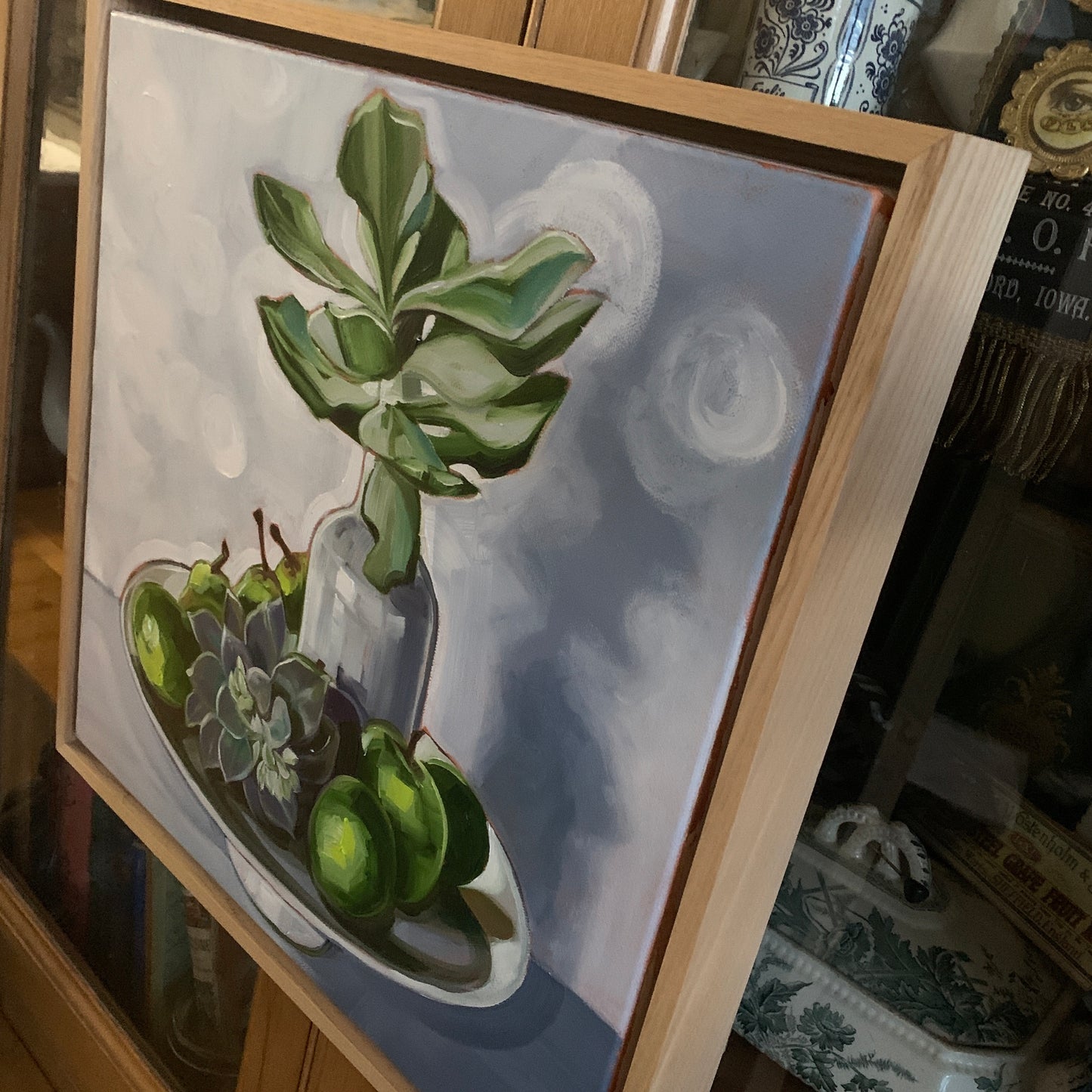 Succulent and bowl with fruit