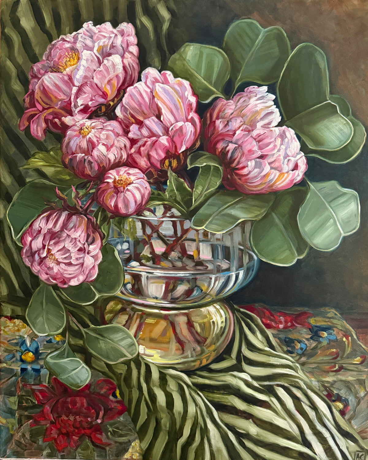 Peonies on Stripes
