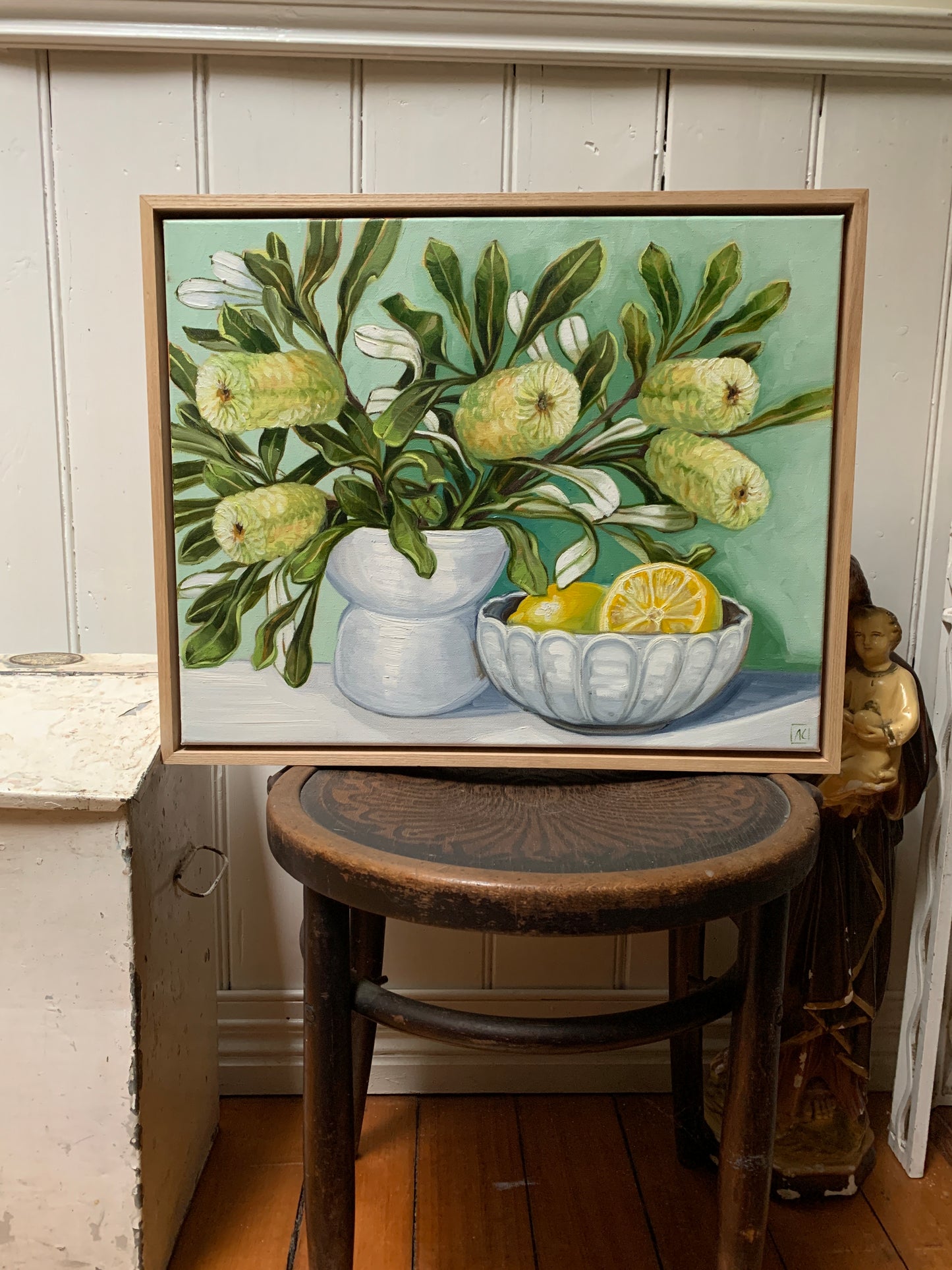 Banksia and bowl of Lemons