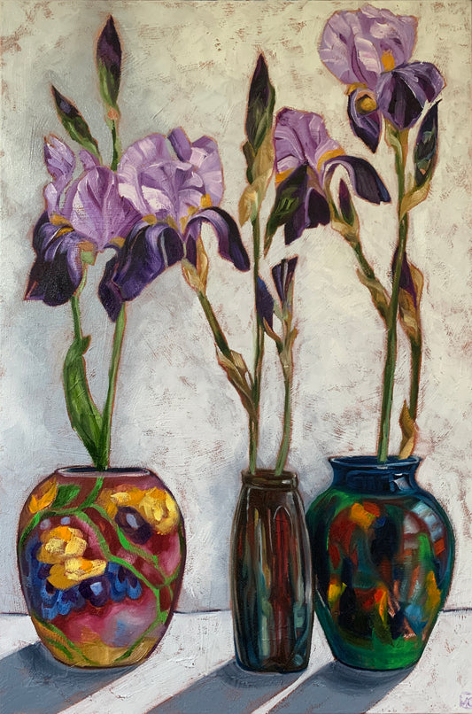 Iris down the road and Old Vases