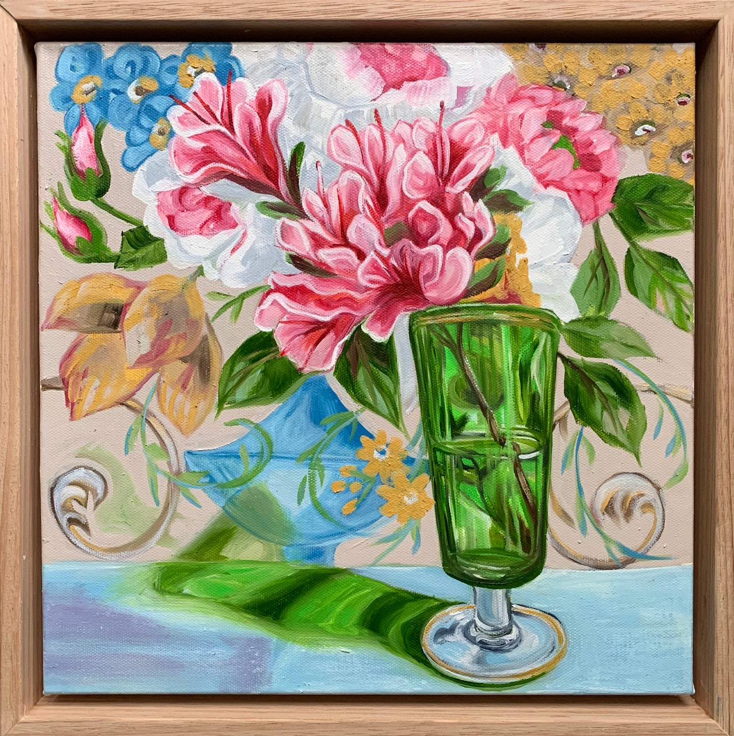 Sanderson Bouquet and the Azalea Green Glass