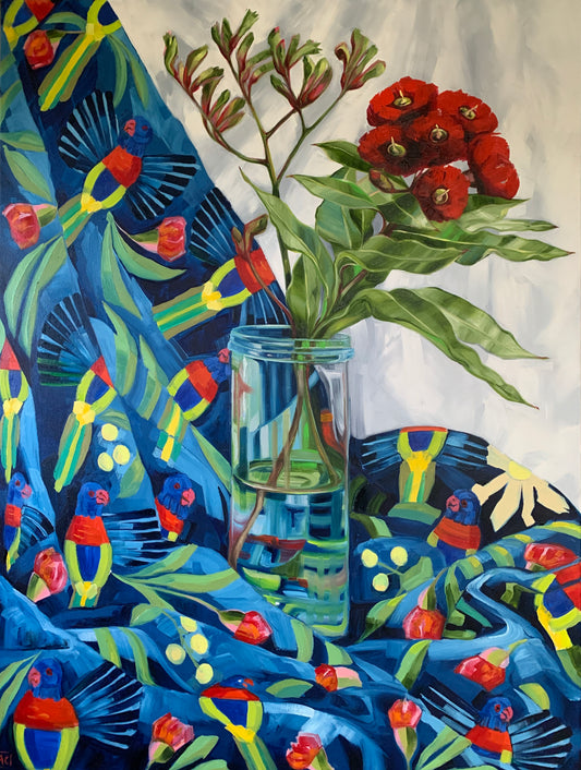 Red Gum Blossom on Lorikeets