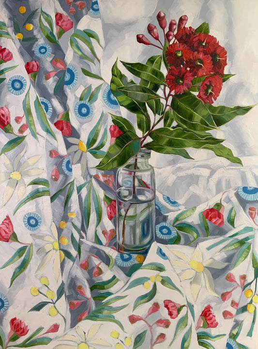 Red Gum Blossom on Light Australiana