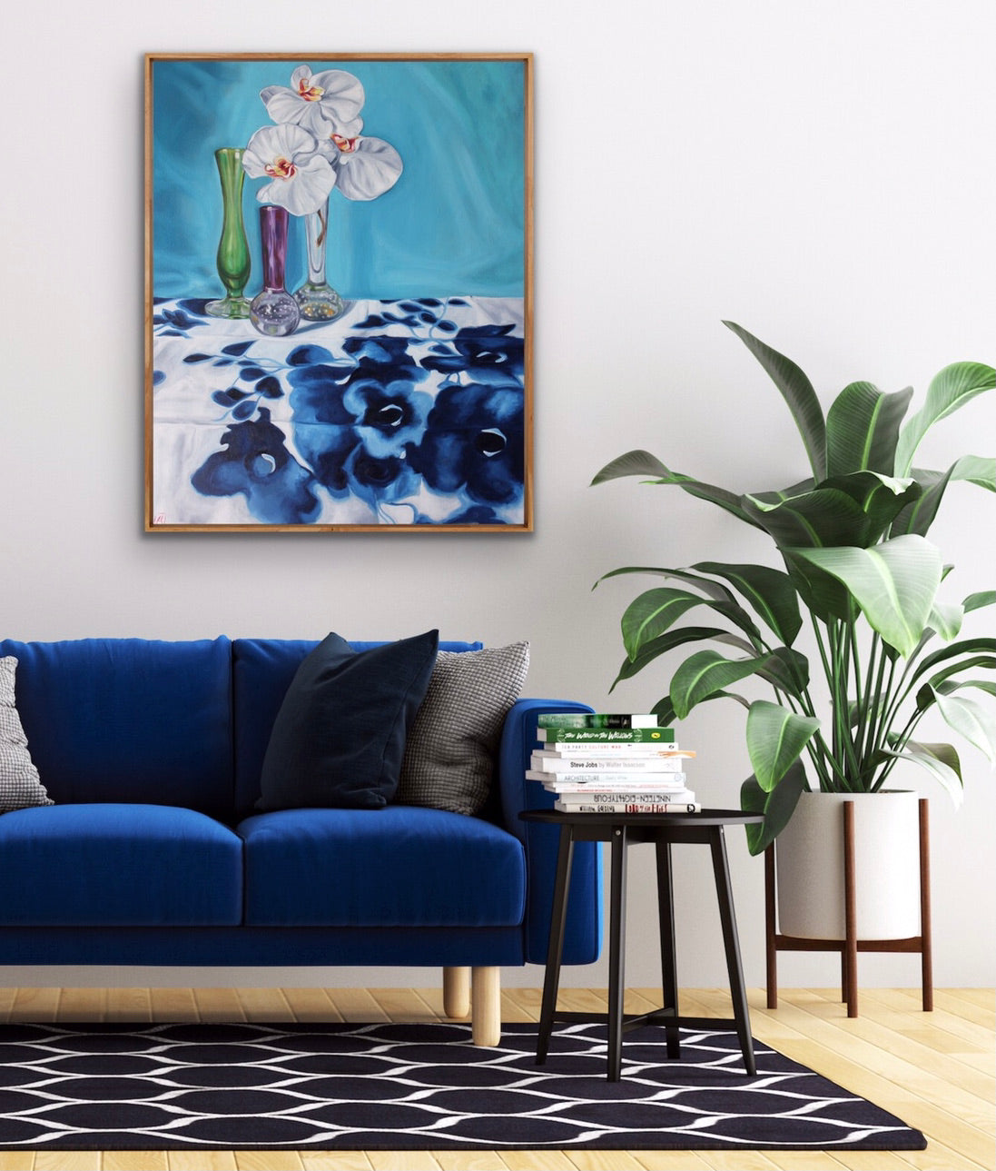1950's Art Glass and Blue Swapcard Orchids - GICLEE PRINT