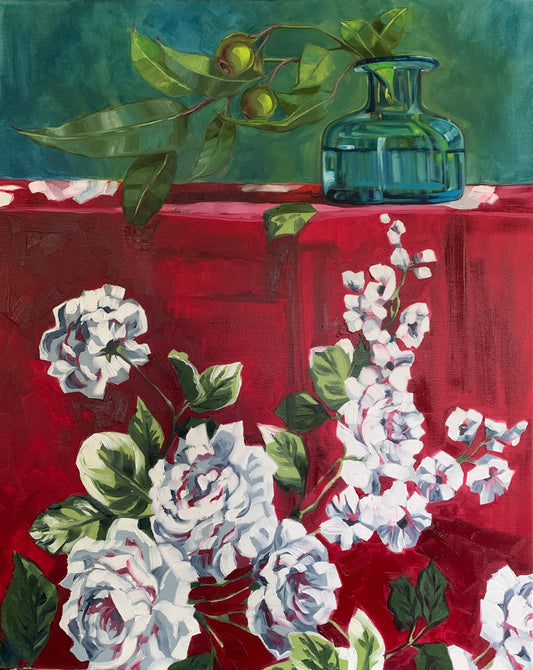 Gum nuts on Crimson Rose - Souvenir