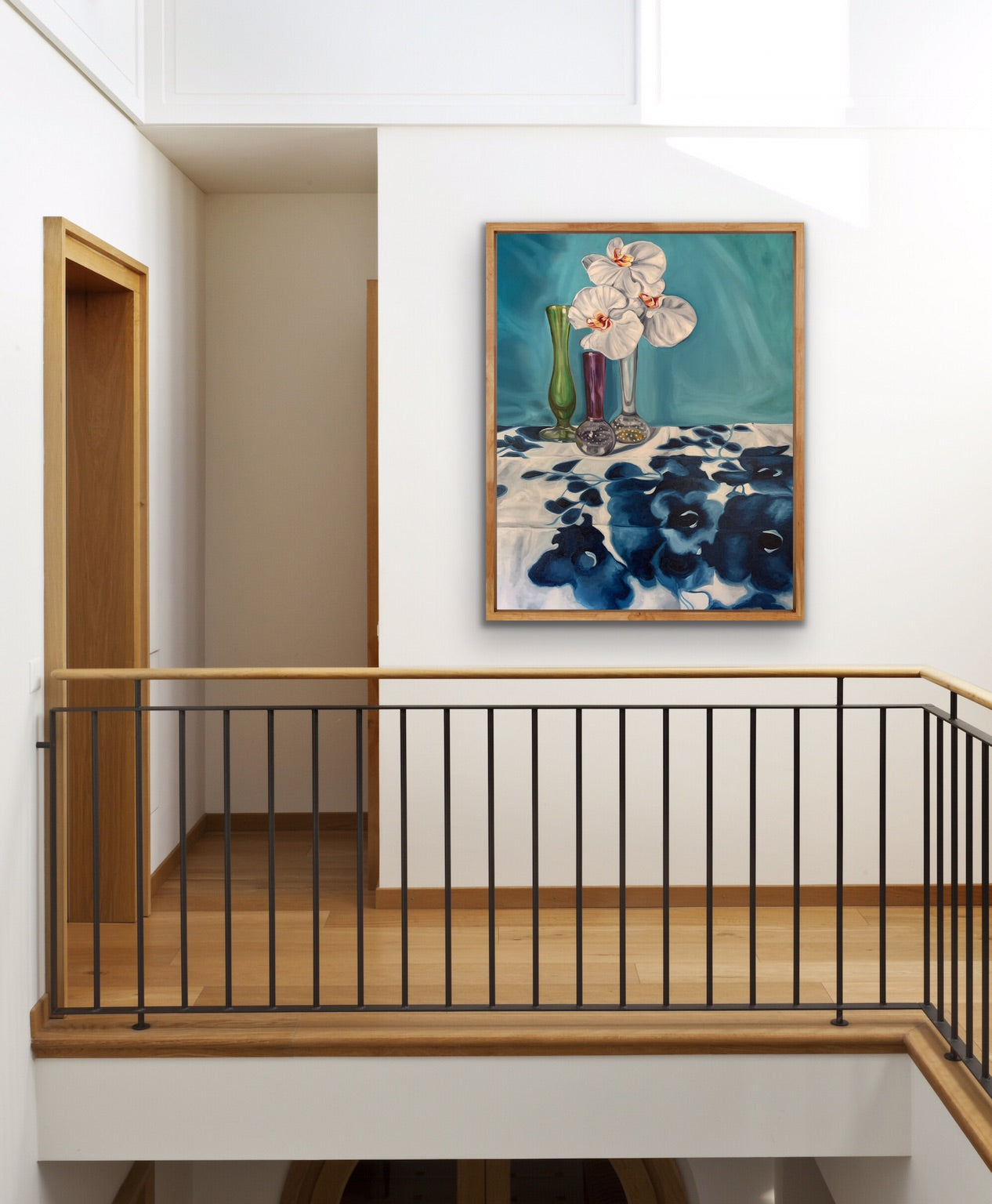1950's Art Glass and Blue Swapcard Orchids - GICLEE PRINT
