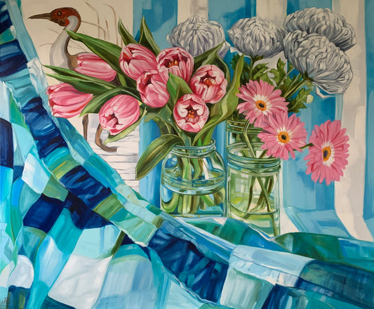 Society of Tulips and Heron